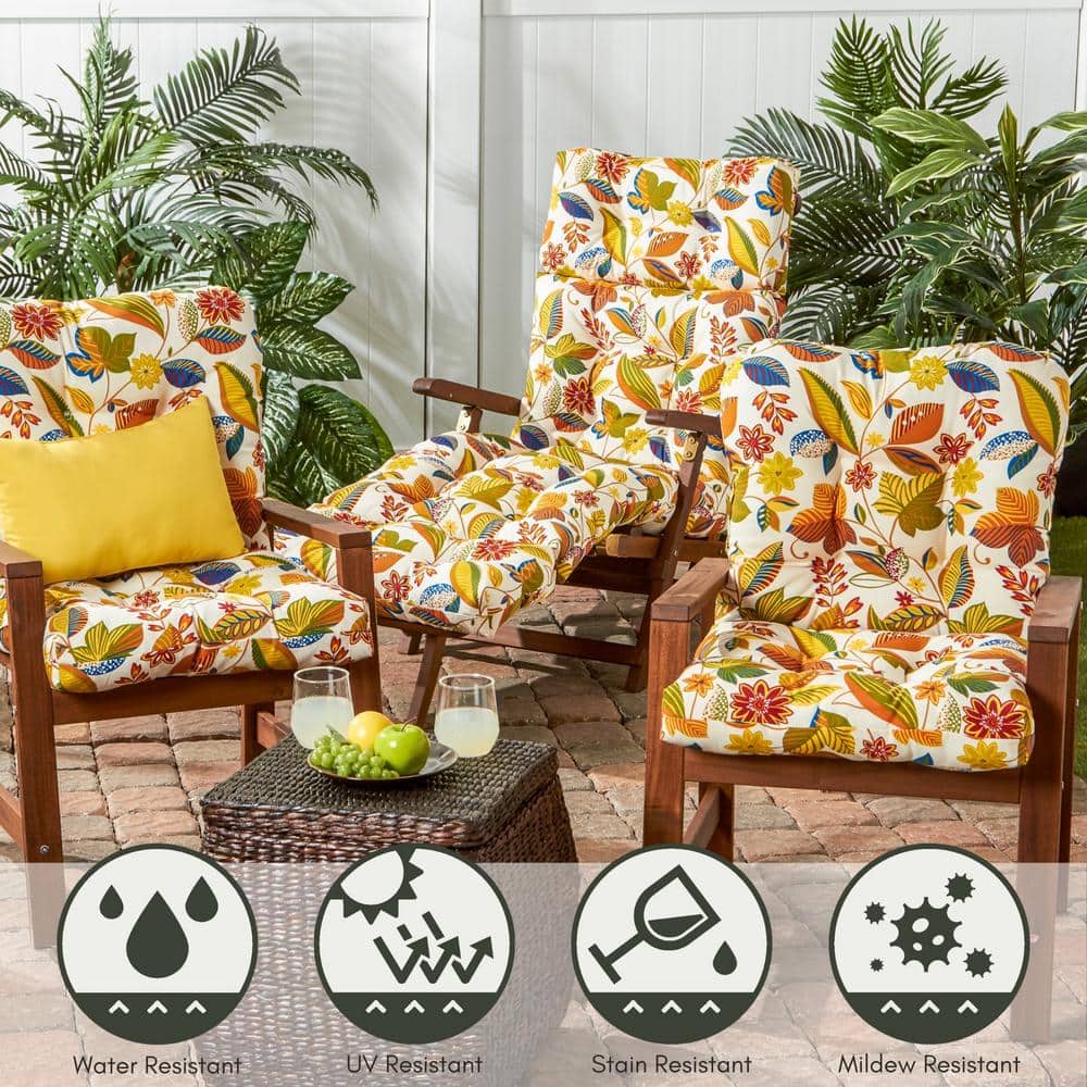 Esprit Floral Multicolor Polyester Outdoor Chair Cushion Set
