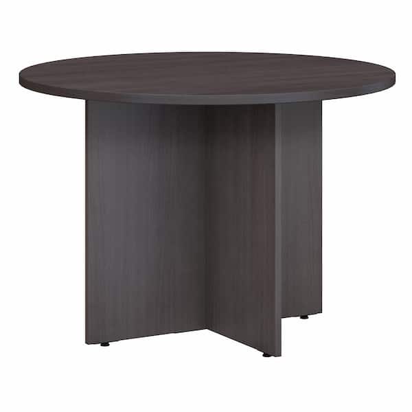 Unbranded 41.38 in. Round Storm Gray Laminate Conference Table Desk