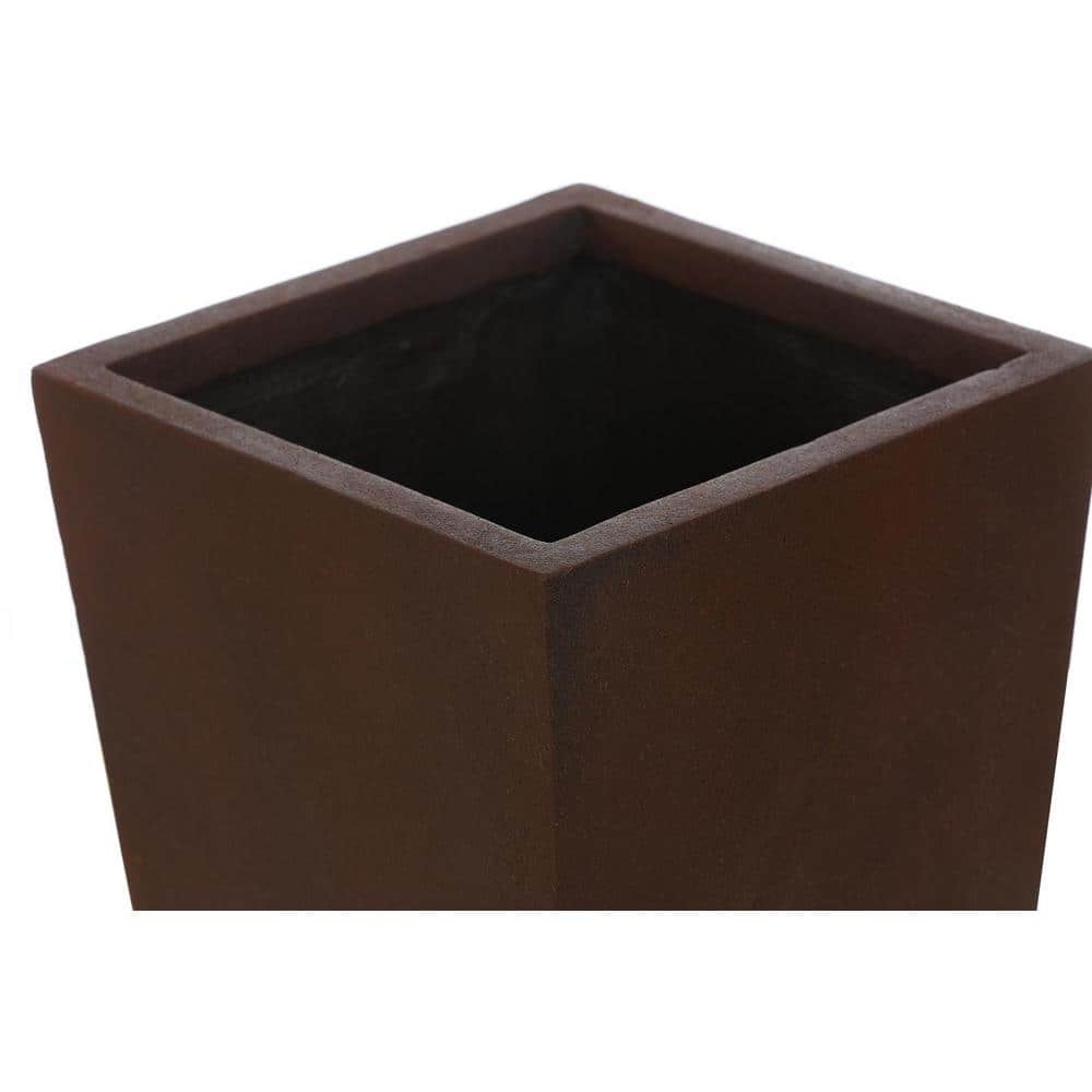 Rustic Brown Tall Square Tapered Planter