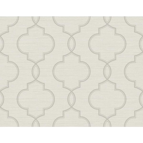 Kenneth James Malo Light Grey Sisal Ogee Vinyl Strippable Wallpaper (Covers 60.8 sq. ft.)