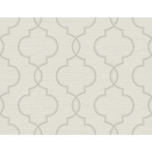 Malo Light Grey Sisal Ogee Sample Light Grey Wallpaper Sample