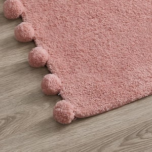So Fresh 24 in. x 60 in. Blush Typography Polyester Rectangle Bath Rug Runner