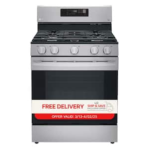 30 in. 5.8 cu.ft. Smart Single Oven Gas Range with EasyClean, Wi-Fi Enabled in. Stainless Steel
