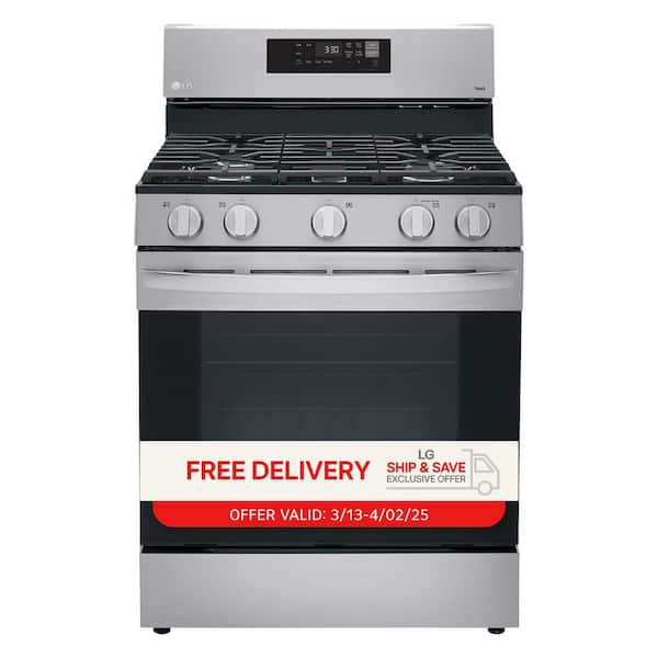 30 in. 5.8 cu.ft. Smart Single Oven Gas Range with EasyClean, Wi-Fi Enabled in. Stainless Steel