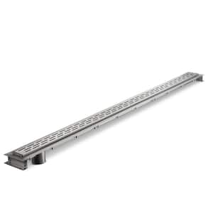 48 in. Stainless Steel Linear Shower Drain with End Bottom Outlet