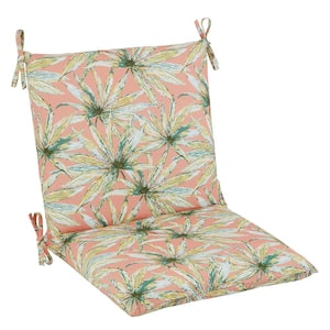 20 in. x 17 in. One Piece Mid Back Outdoor Dining Chair Cushion in Jezebel Leaf