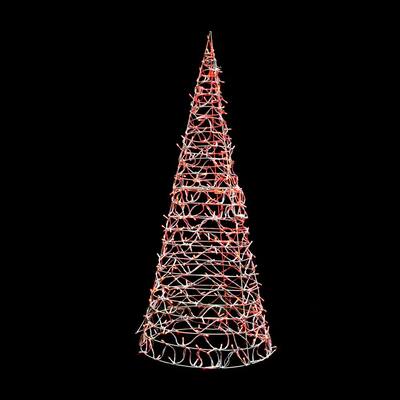 48 in. Red Holidynamics Christmas LED 3D Twinkle Cone Tree 350-Light Count