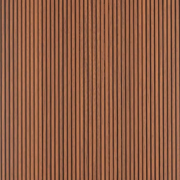 FROM PLAIN TO BEAUTIFUL IN HOURS Rounded Mini Slats 1/4 in. x 1 ft. x 9.3 ft. Mahogany Glue-Up Decorative Foam Wood Slat Walls (30-Pack) 279 sq. ft.