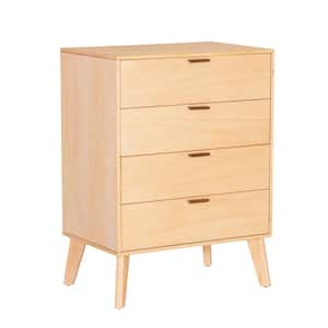 Ames Natural Brown 4 Drawer 28 in. W Chest of Drawers