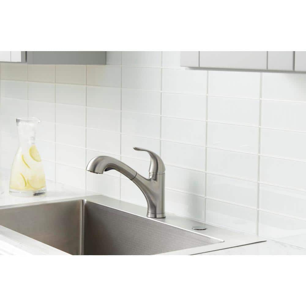 Stainless Steel Single-Handle Pull-Out Kitchen Faucet with TurboSpray