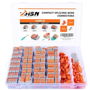 230-Pieces Electrical Lever Wire Connectors AWG 28-12 Kit with 2/3/4/5 Conductor Combination and Bases, Screws Included