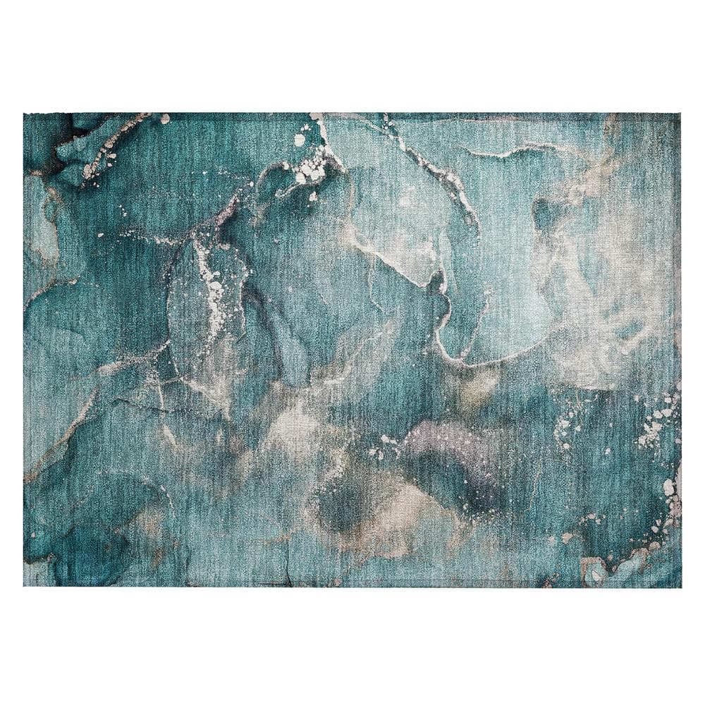 Chantille ACN518 Teal 1 ft. 8 in. x 2 ft. 6 in. Machine Washable Indoor/Out