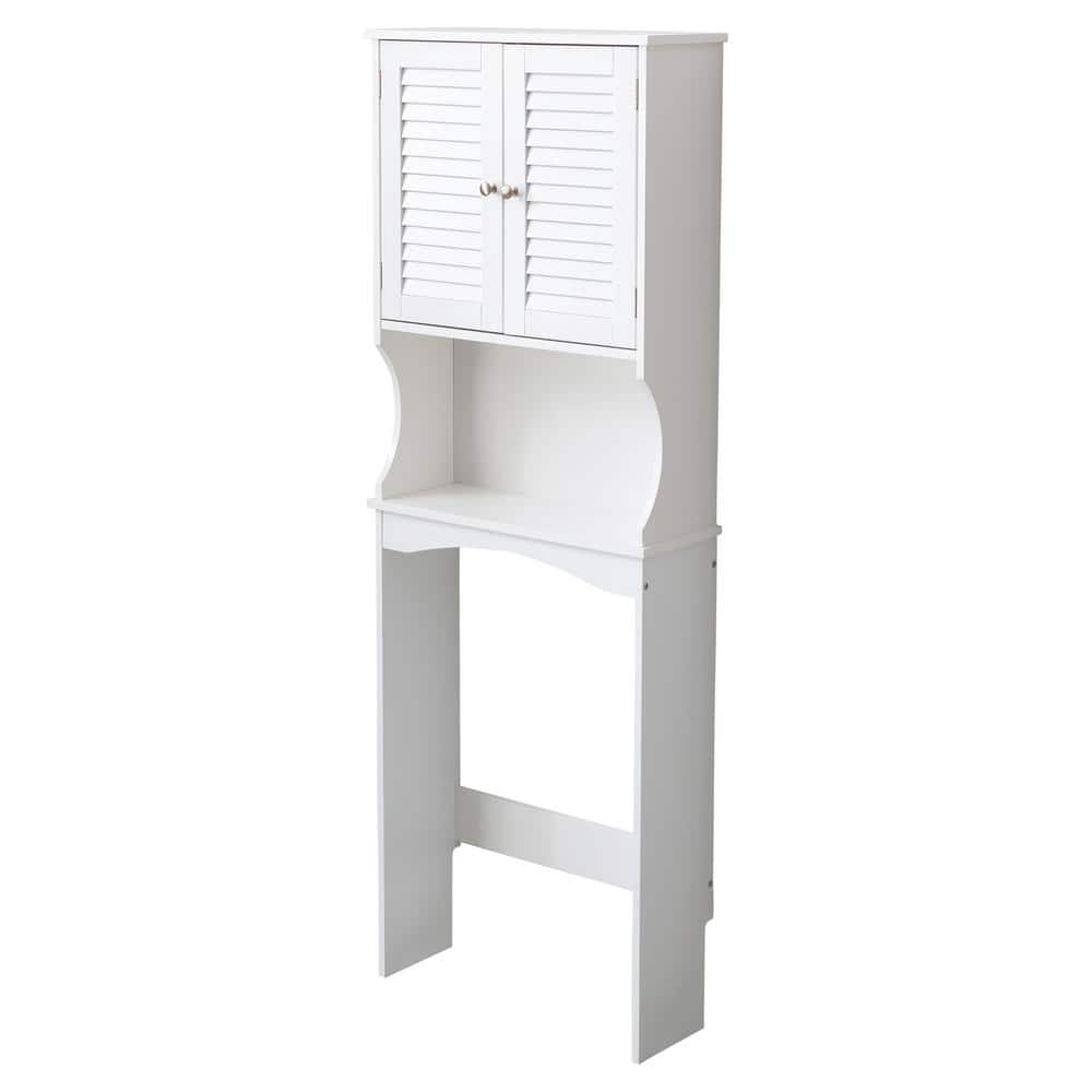 23.6 in. W x 67 in. H x 8.7 in. D White Over The Toilet Storage with Adjustable Shelf and Doors price history on PriceWatchPro