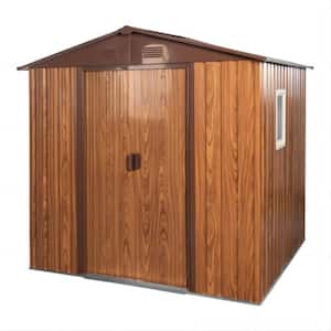 6 ft. x 6 ft. Outdoor Metal Shed Storage with Metal Floor Base and Window (36 sq. ft.)