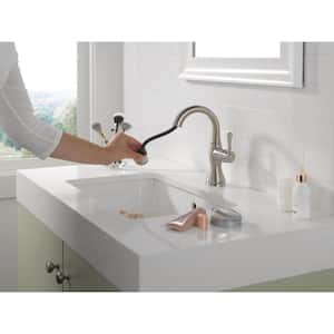 Cassidy Single-Handle Single-Hole Bathroom Faucet with Pull-Down Spout in Stainless
