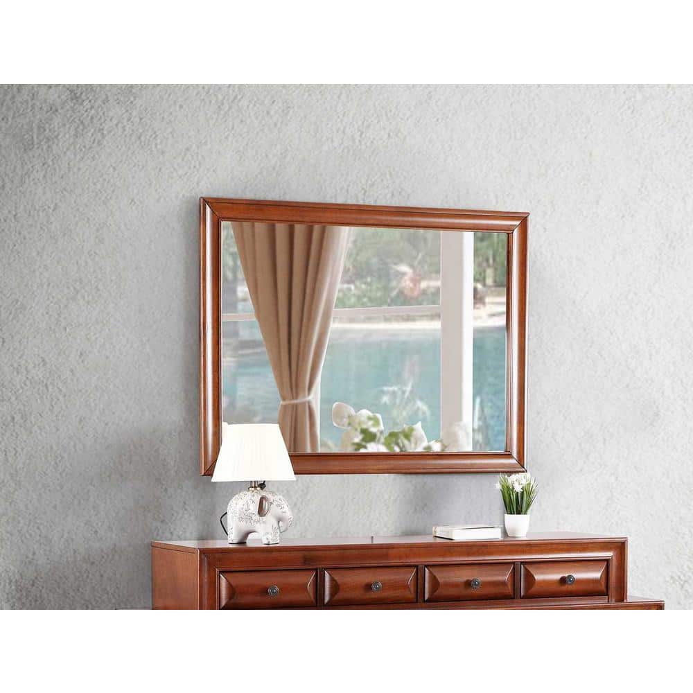 LaVita 45" x 33" Oak Framed Rectangular Dresser Mirror