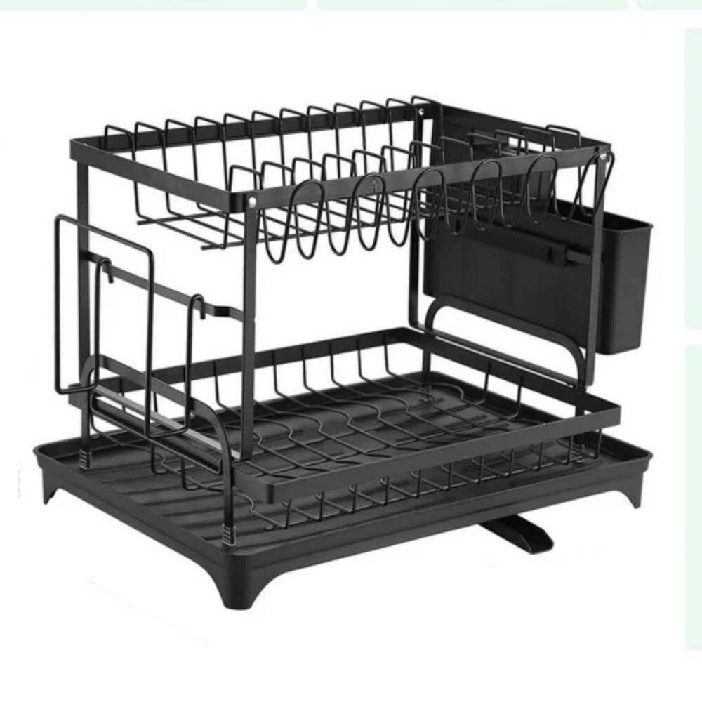 Dish Rack Drainers for Kitchen Counter, 2 Tier Stainless Steel Dish Drying Rack with Drainboard price history on PriceWatchPro