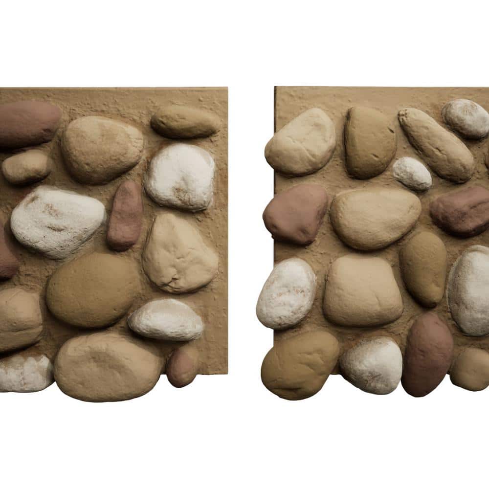Canyon Dune Faux River Rock Panel, 49"W x 24.75"H