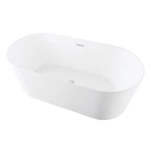 Aqua Eden 67 in. x 32 in. Acrylic Freestanding Soaking Bathtub in Glossy White with Built-In Overflow Drain