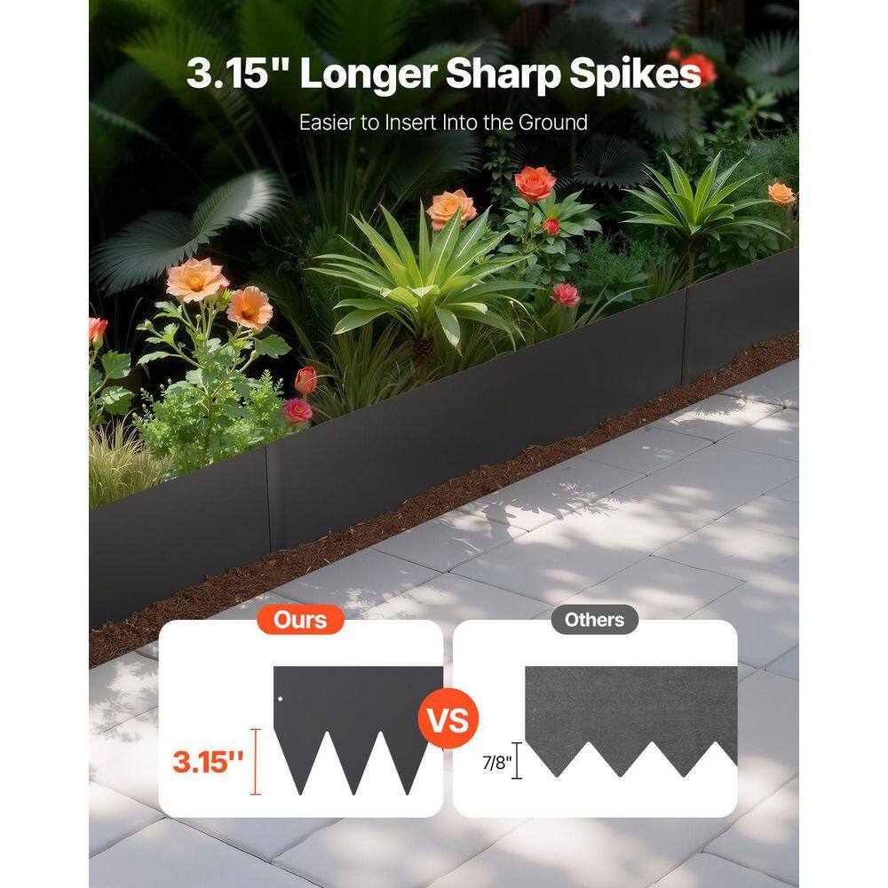 Black Steel Hammer-in Landscape Edging with Clips