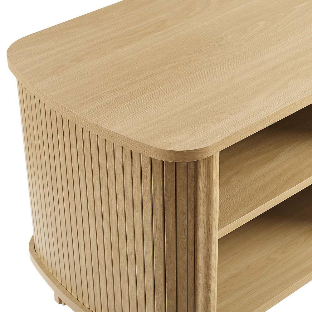 Cadence Oak Fluted Open Shelf Nightstand