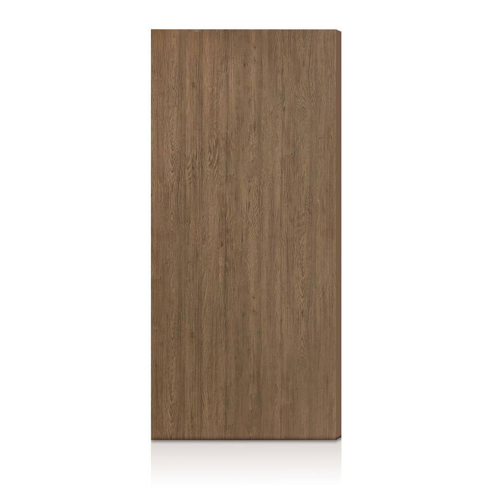 CALHOME 44 in. x 88 in. Walnut Texture Flush Hollow Core