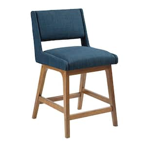 Boomerang 25 in. Navy Wood Counter Stool