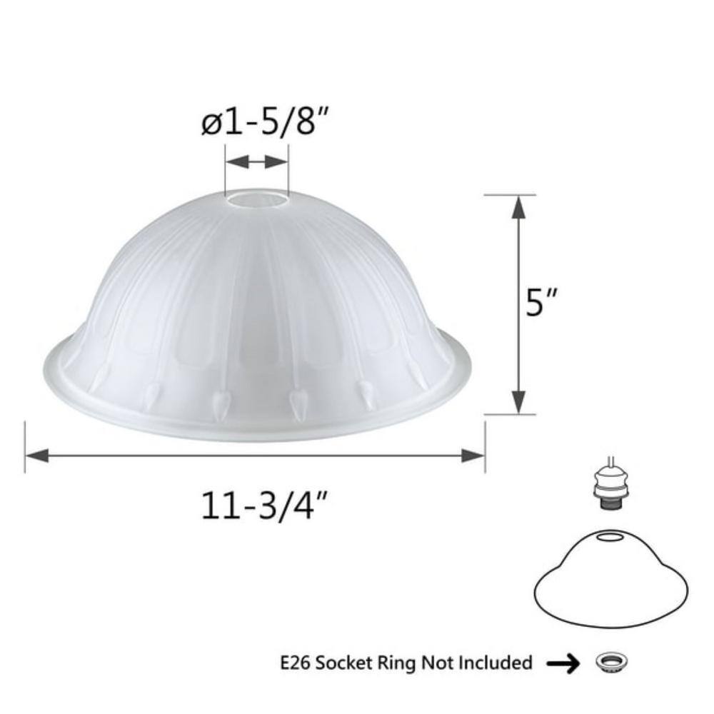 Frosted Glass Shade Torchiere/Swag/Pendant Light Accessory 11.75" x 5"