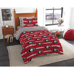 NCAA Multi-Color Rotary Georgia 5-Pieces Twin Bed in Bag Set