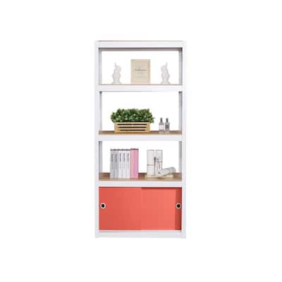 Orange Bookcases Home Office, Office Depot Bookcases With Doors
