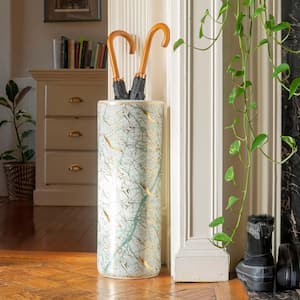 24 in. Abstract Green and Gold Umbrella Stand