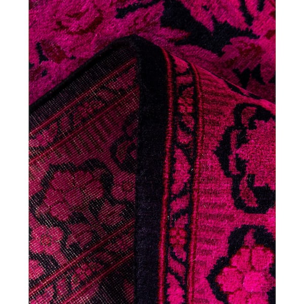 Overdyed Pink 2 ft. x 12 ft. Solid Wool Indoor Runner Rug