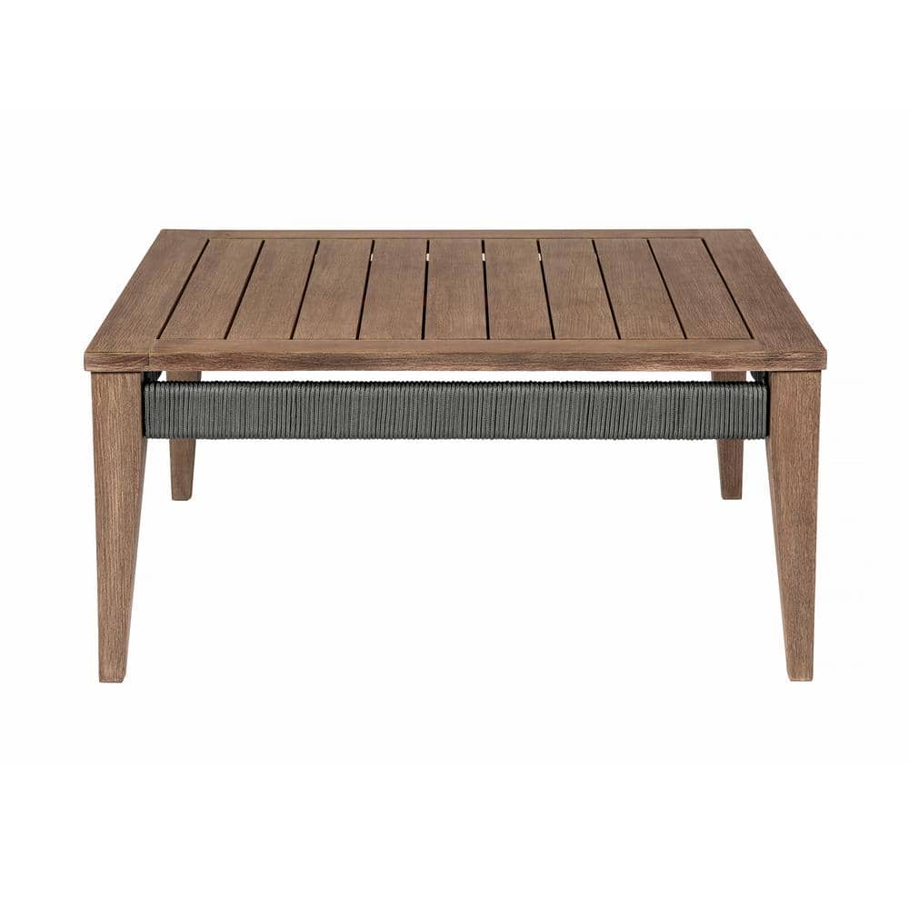 Orbit Square Weathered Eucalyptus Wood Outdoor Coffee Table