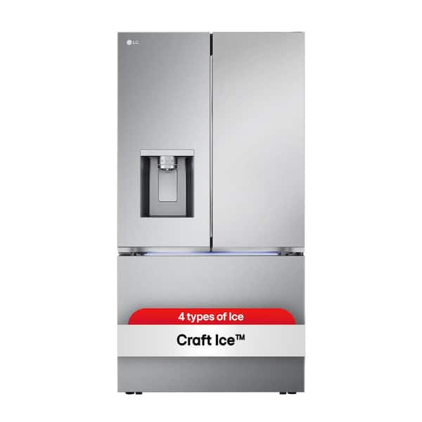LG 26 cu. ft. Smart Counter-Depth MAX French Door Refrigerator with 4 types of ice in PrintProof Stainless Steel