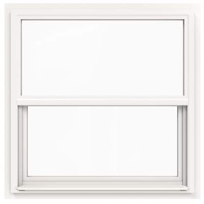 36 in. x 36 in. V-4500 Series White Single-Hung Vinyl Window with Fiberglass Mesh Screen