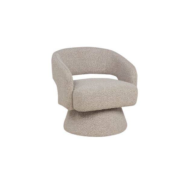 Best Quality Furniture Fidel Grey Boucle Fabric Accent Barrel Chair (Set of 1)
