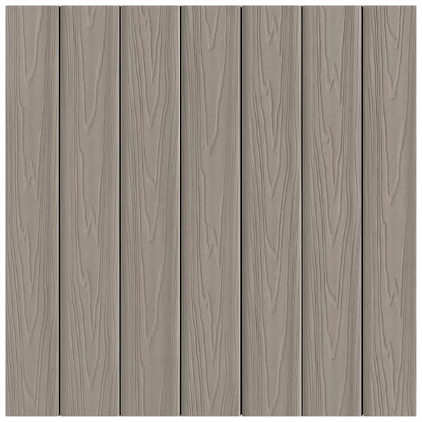 15/16 in. x 5-1/4 in. x 20 ft. Stone Gray Grooved Edge Capped Composite Decking Board