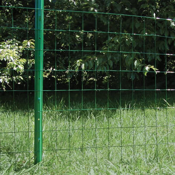 1-1/8 in. x 1-1/8 in. x 4 ft. Green Steel Fence U Post with Anchor Plate