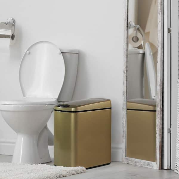 Golden Bathroom Trash Bucket  Black Golden Bathroom Trash - 15l