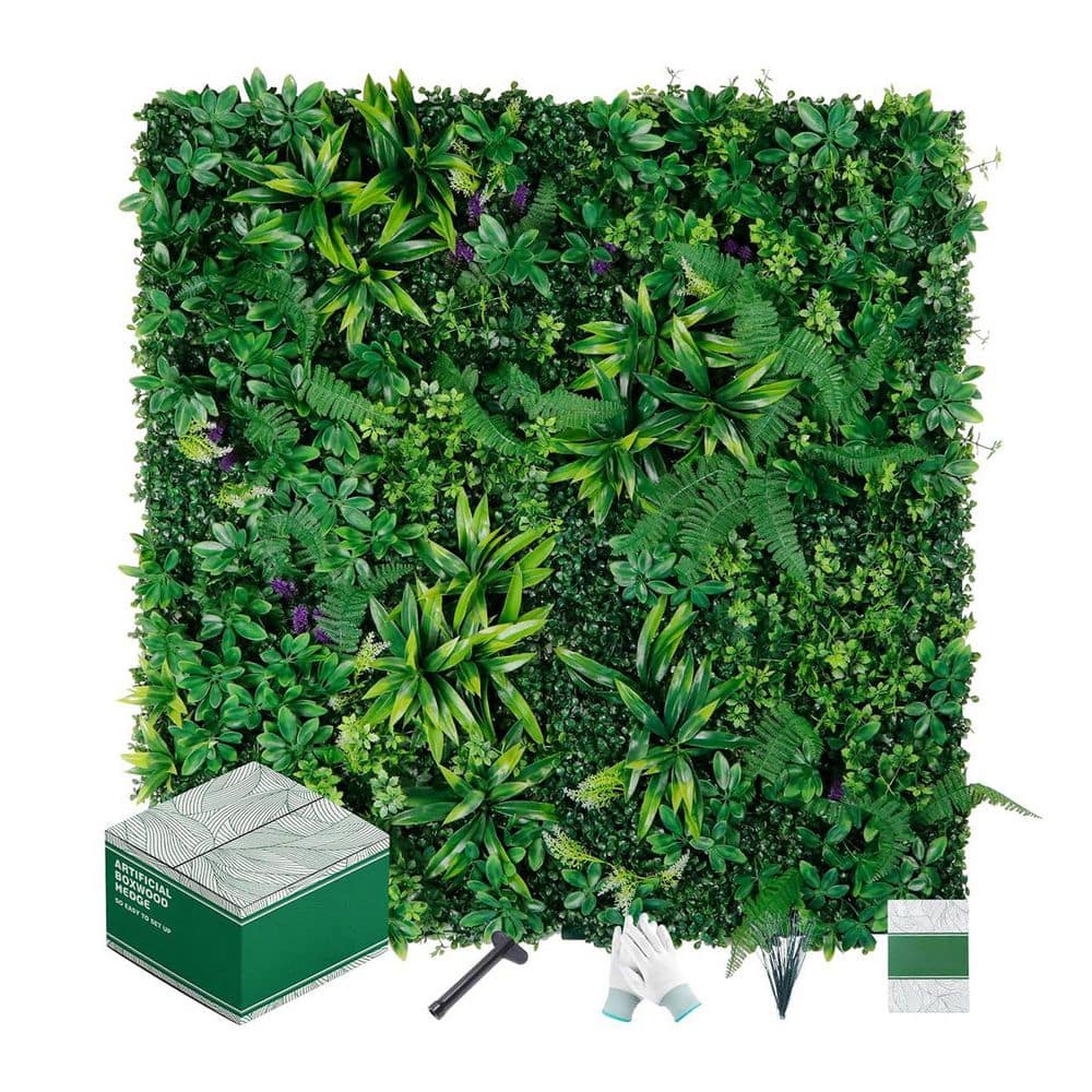 20 in. x 20 in. Green Artificial Boxwood Grass Wall Panel Indoor Outdoor Privacy Hedge Fence Screen 12 pcs price history on PriceWatchPro