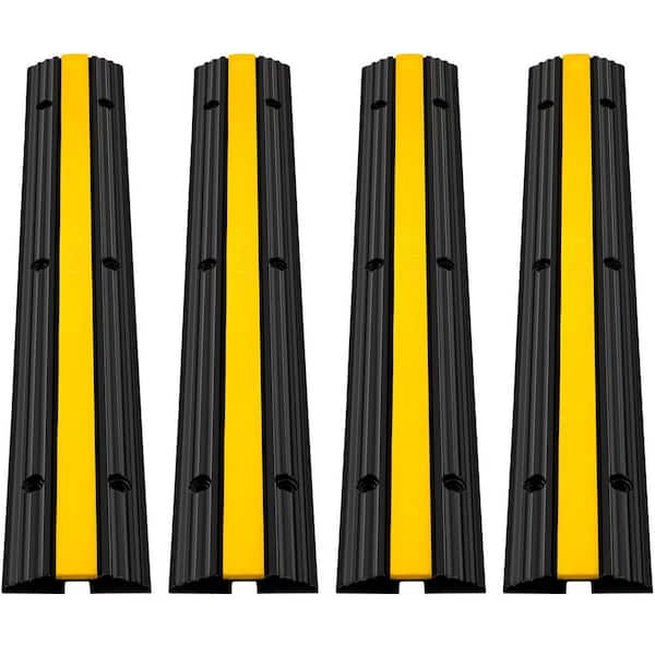 3.3 ft. 1-Channel Rubber Cable Protector Ramp with PVC Cover (4-Pack)
