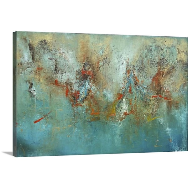 Abstract Art On Textured Felt Vibrant Colors On Gray Construction
