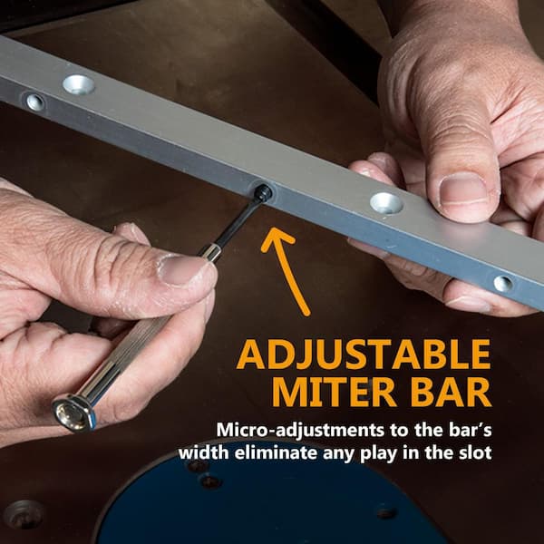 POWERTEC 18 in. Miter Gauge Jig and Fixture Bar for