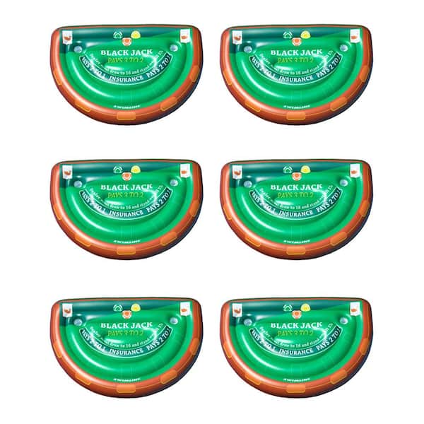 SWIMLINE Green Giant Inflatable Blackjack Card Table Pool Float (6-Pack)