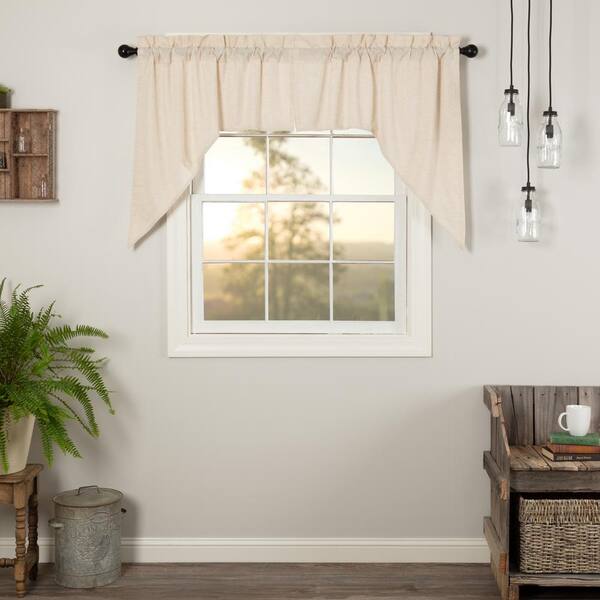 VHC Brands Simple Life Flax 36 in. L Cotton Swag Valance in