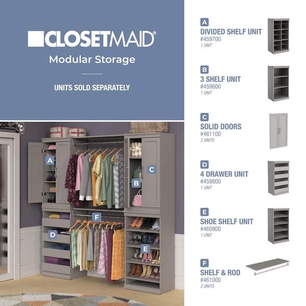 ClosetMaid 21 in. W Smoky Taupe Modular Storage Solid 2-Door