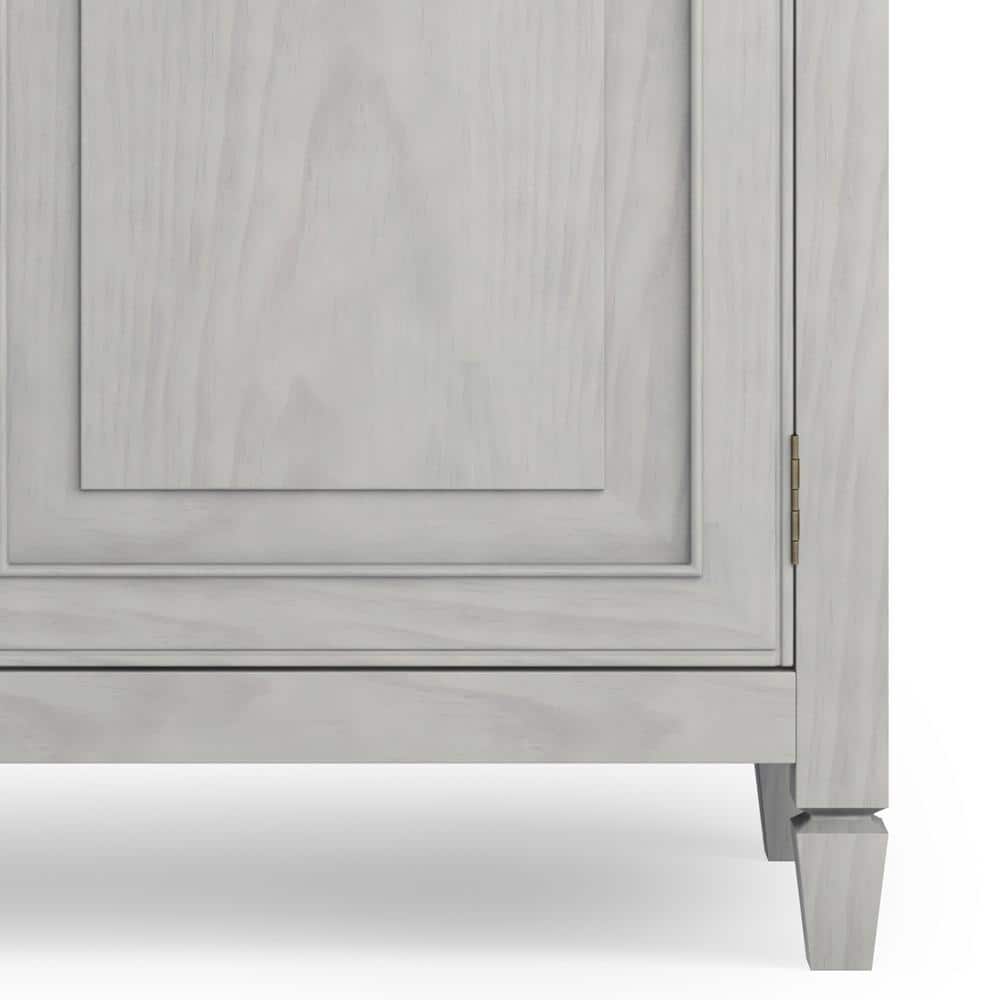 Fog Grey Solid Wood Entryway Storage Cabinet with Adjustable Shelving
