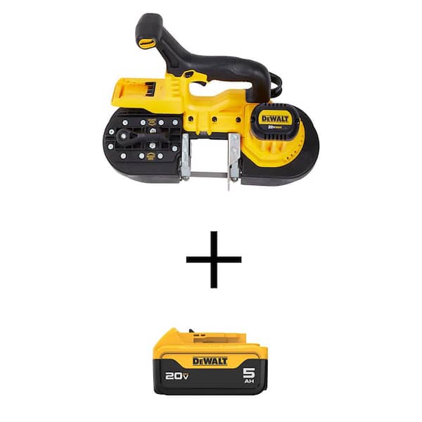 DEWALT 20V MAX Cordless Band Saw and (1) 20V MAX Premium Lithium-Ion 5.0Ah Battery