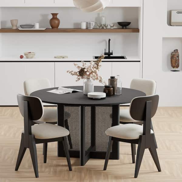 Dovelina Vivica Upholstered Modern Dining Chairs with Black Dovelina Vivica Upholstered Modern Dining Chairs with Black