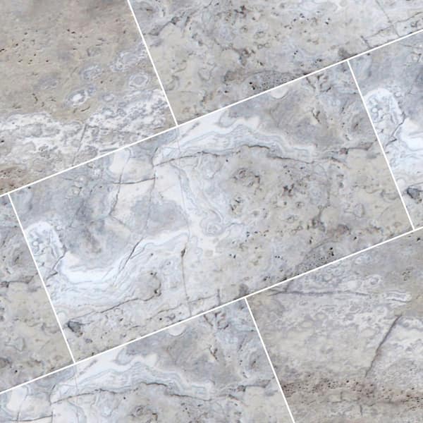 MSI Silver 2 cm. x 16 in. x 24 in. Tumbled Travertine Paver Tile 160.2 sq. ft./Pallet)